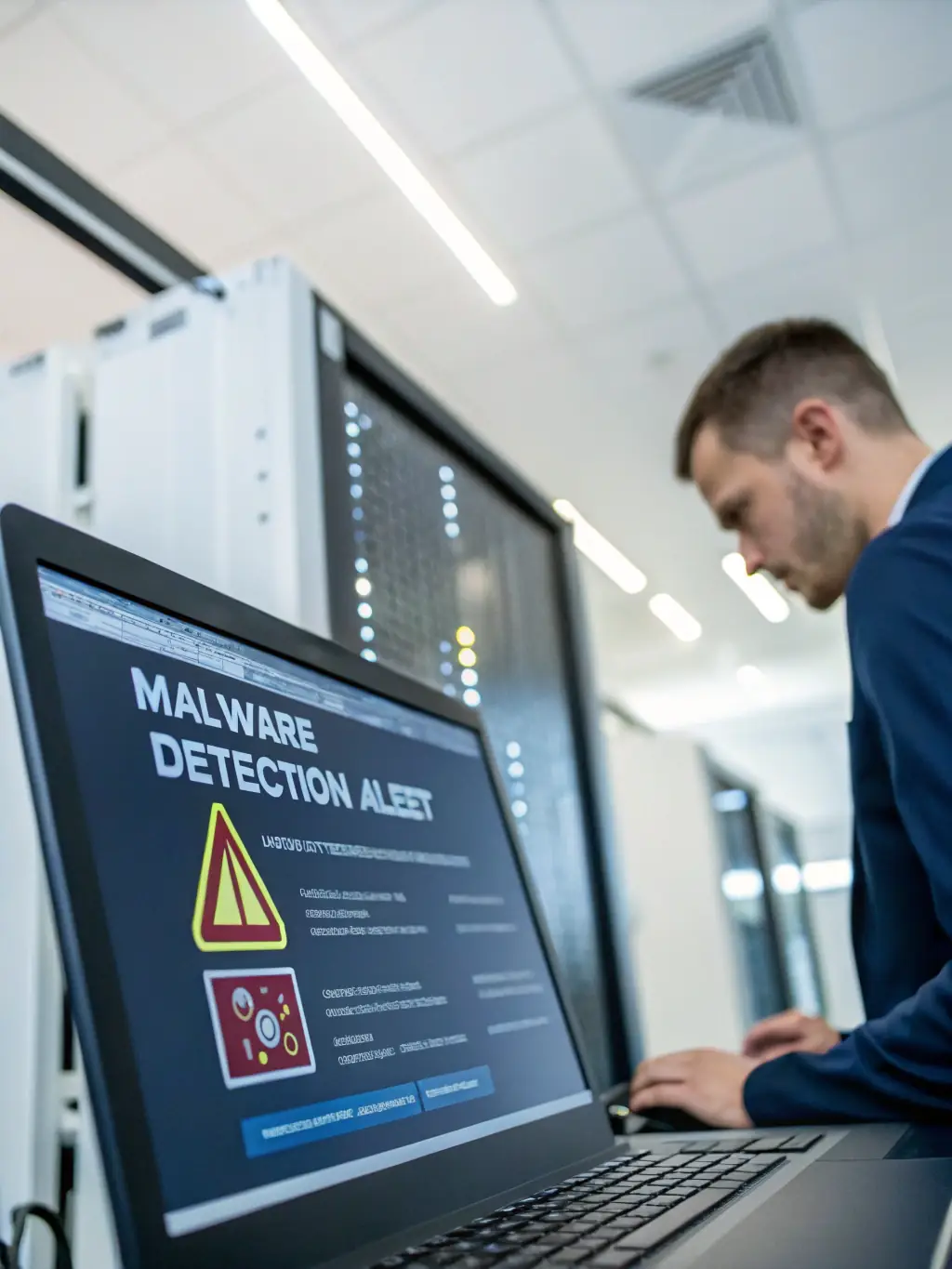 A digital representation of a cyber threat, such as malware or ransomware, illustrating the need for proactive cyber threat management.