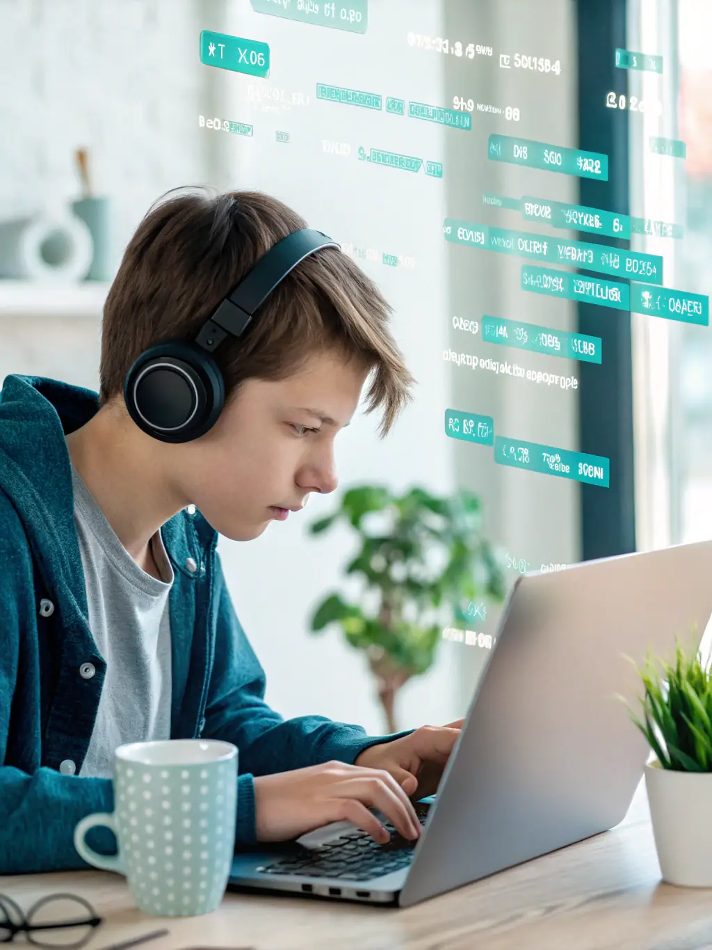 A focused shot of a student successfully bypassing a firewall during an ethical hacking simulation, showcasing practical skills.